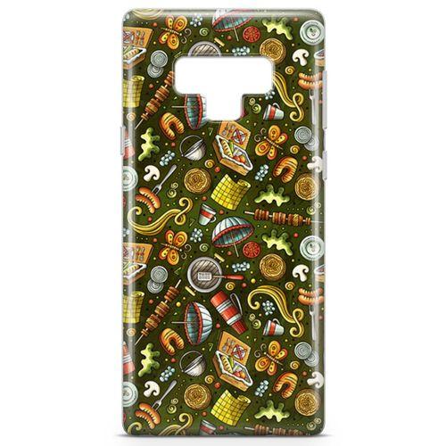 Samsung Galaxy Note 9 Kılıf Barbekü Doodle Arka Kapak Koruma Desenli Full Koruyucu
