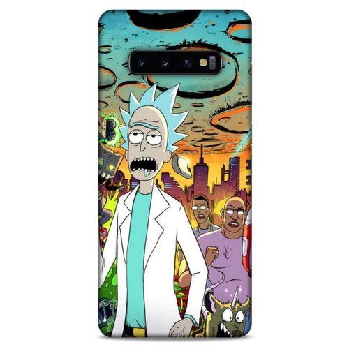 Samsung Galaxy S10 Plus Uyumlu Kılıf Rick And Morty (42) Rugged Armor Kılıf Story Train Morty