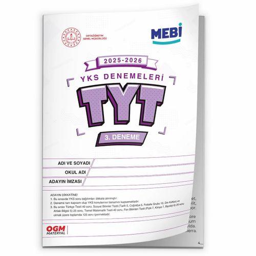 2026 ÖSYM YKS-TYT MEBİ OGM Deneme 1 -2 -3  Paketi Güncel 3lü SET (Seri Deneme Paketi) BASKI ÜCRETİ