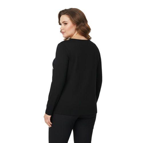 Kadın Siyah Sıfır Yaka Taşlı Bluz BGL-ST05155