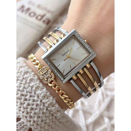 Ferrucci Kadın Kol Saati+Bileklik Özel Seri Çelik Kordon Kararma Renk Atma Yapmaz VS.BLKT.0746