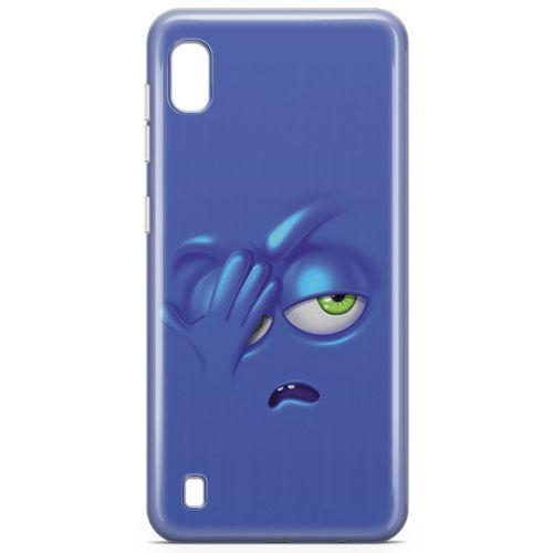 Samsung Galaxy A10 Kılıf Mutsuz Mavi Arka Kapak Koruma Desenli Full Koruyucu