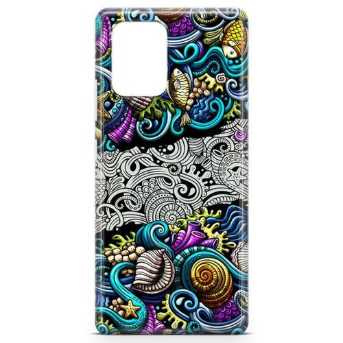Samsung Galaxy A91 Kılıf Deniz Mahsulleri Doodle Arka Kapak Koruma Desenli Full Koruyucu