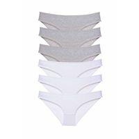 6 adet Süper Eko Set Likralı Kadın Slip Külot Gri Beyaz