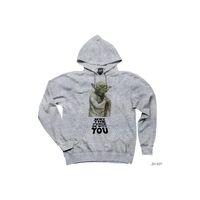 Star Wars Yoda May the Force Be With You Gri Kapşonlu Sweatshirt Hoodie
