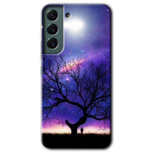 Galaxy S22 Kılıf HD Desen Baskılı Arka Kapak - Uzay Silüet