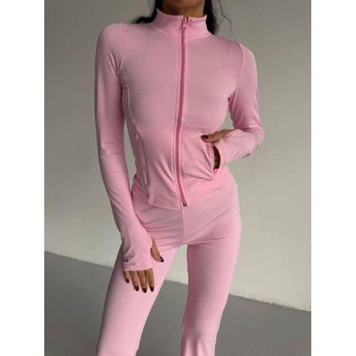 Kadın Balıkçı Yaka Cep Detaylı Ceket Ve Ispanyol Paça Spor Ikili Takım