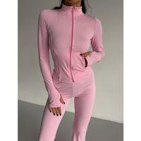 Kadın Balıkçı Yaka Cep Detaylı Ceket Ve Ispanyol Paça Spor Ikili Takım