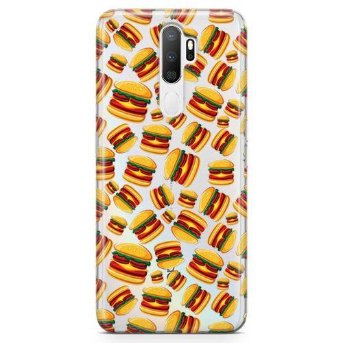 Oppo A9 2020 Kılıf Hamburger Arka Kapak Koruma Desenli Full Koruyucu