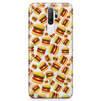 Oppo A9 2020 Kılıf Hamburger Arka Kapak Koruma Desenli Full Koruyucu