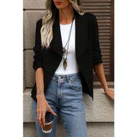 Kadın Uzun Kollu önü Açık Yakalı Süet Ceket