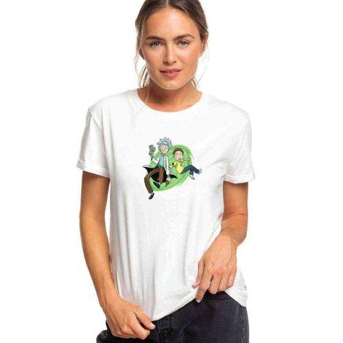 Rick And Morty Cube Watermelon Baskılı Beyaz Kadın Tshirt