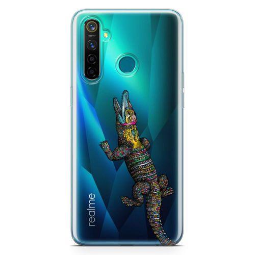 Oppo Realme 5 Pro Kılıf Rengarenk Timsah Arka Kapak Koruma Desenli Full Koruyucu