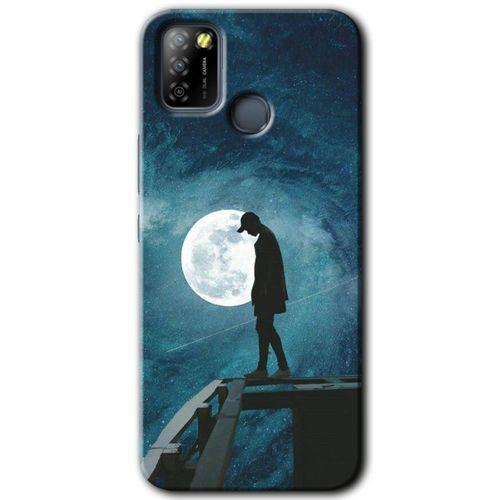 İnfinix Smart 5 Kılıf HD Desen Baskılı Arka Kapak - Dolunay Yalnızlık