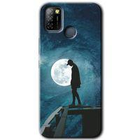 İnfinix Smart 5 Kılıf HD Desen Baskılı Arka Kapak - Dolunay Yalnızlık