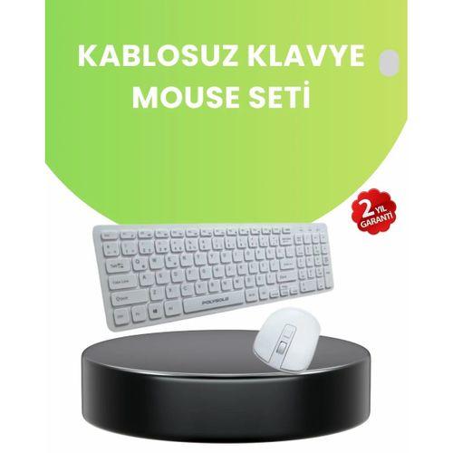 Ergonomik Kablosuz Klavye Mouse Takımı - Tam Boy, Sessiz Ve Güvenilir