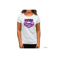 Super Girl Splash Logo Beyaz Kadın Tişört