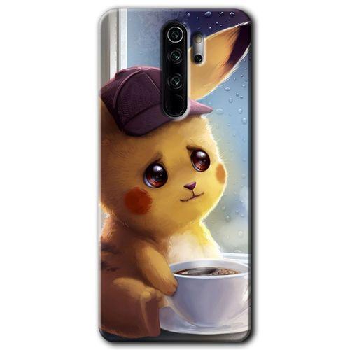 MRCİLETİSİM Xiaomi Redmi Note 8 Pro Kılıf Kapak - Üzgün Pikaçu +Hayalet Ekran Yandan Gözükmez