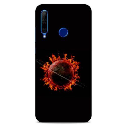 Lopard Huawei Y6P Uyumlu Kılıf FireX (47) Crystal Flex Kılıf Satürn Ateşi