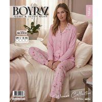 Boyraz Ml-01518 Kadın Uzun Kol Boydan Düğmeli Pijama Takımı