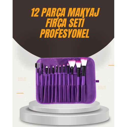 Fondöten, Allık Ve Far Uygulamalarına Uygun 12 Parça Makyaj Fırça Takımı Ergonomik Saplı