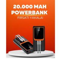 20.000 Mah Powerbank – 22.5w Hızlı Şarj, Çok Kablolu, Dijital Göstergeli