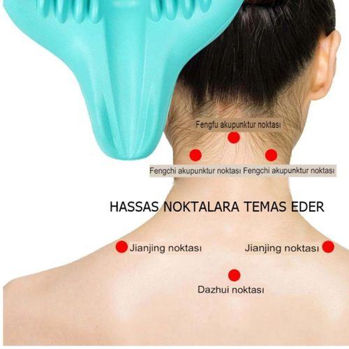 Ortopedik Servikal Boyun Masaj Yastığı Dik Duruş Destekleyici Omurilik Hörgüç Giderici Rahatlatıcı