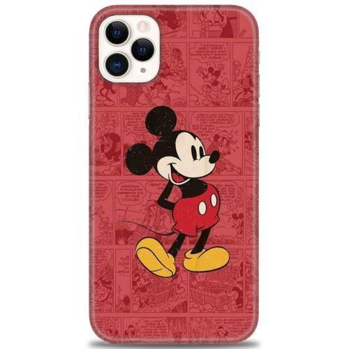 iPhone 11 Pro Kılıf HD Baskılı Kılıf - Kırmızı Mickey + Tam Ekran Koruyucu