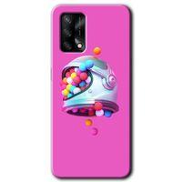 MRCİLETİSİM Oppo A74 Kılıf Baskılı Kapak - Uzay Başlığı + 5D Tam Kaplayan Cam