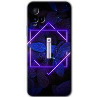 Vivo Y21s Kılıf HD Desen Baskılı Arka Kapak - Dark Neon Yaprak İ Harfi