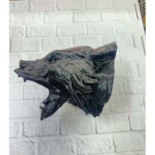 3d Siyah Ayı Başı Duvar Dekoru Modern Asılabilir Heykel 25x19 Cm