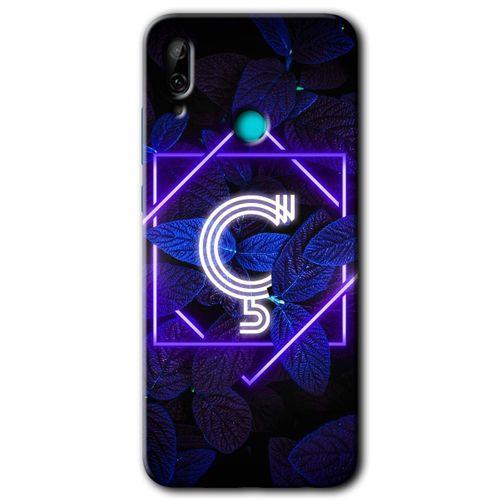 Huawei P smart 2019 Kılıf Kapak - Dark Neon Yaprak Ç Harfi +Hayalet Ekran Yandan Gözükmez