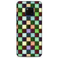 Huawei Mate 20 Pro Kılıf Patchwork (6) Silikon Kılıf Su Yeşili