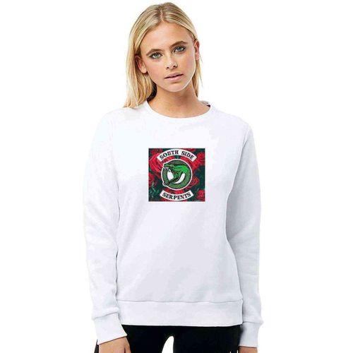 Southside Serpents Baskılı Beyaz Kadın Sweatshirt