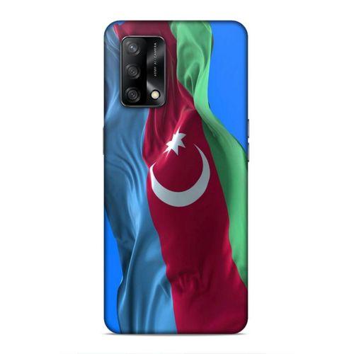 Oppo A74 4G Uyumlu Kılıf Azarbaijan (6) Silikon Kılıf Dalgalanan Bayrak