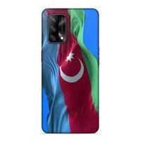 Oppo A74 4G Uyumlu Kılıf Azarbaijan (6) Silikon Kılıf Dalgalanan Bayrak
