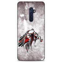 Lopard Oppo Reno 2 Uyumlu Kılıf Tattoo's (43) Thin Fit Kılıf Pipolu Kızılderili