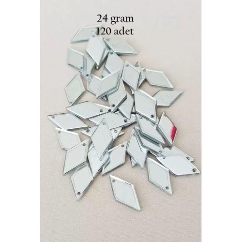 Oya Abiye Bileklik Kolye Pleksi Metalik Plastik Pul Gümüş Renk 24 gram 120 adet - BNC577