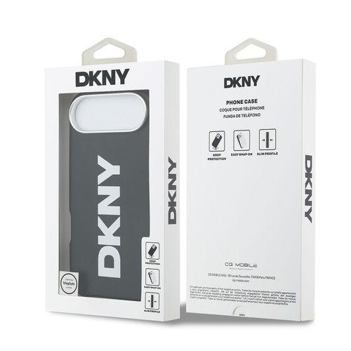 Apple iPhone 17 Air Kılıf DKNY Orjinal Lisanslı M-safe Şarj Özellikli PU Büyük Dikey Logolu Kapak
