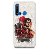 Huawei P20 Lite 2019 Kılıf La Casa De Papel Arka Kapak Koruma Desenli Full Koruyucu