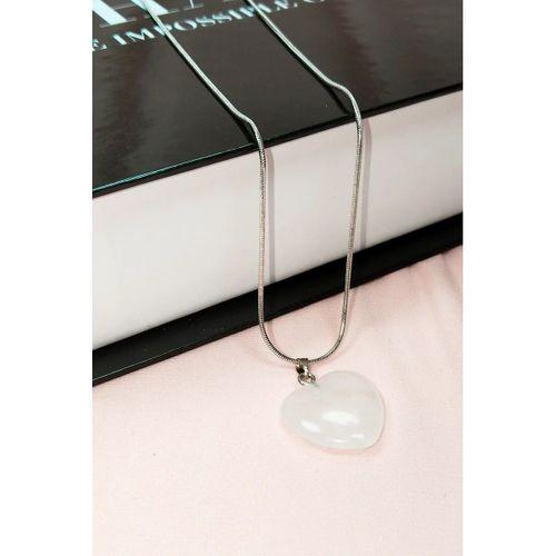 Pembe Kuvars Doğal Taşı Zincirli El Yapımı Kolye Uç: 2 cm Zincir: 20 cm Kutulu