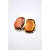 Taşlı Küpe - Kahverengi