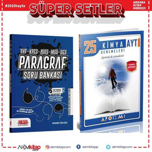 Apotemi AYT Kimya Deneme ve AKM Paragraf Soru Bankası Seti 2 Kitap