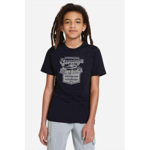 Retro Car Araba Baskılı Unisex Çocuk Siyah T-shirt
