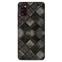 Samsung Galaxy A41 Kılıf Patchwork (25) Antişok Kapak Siyah Gri