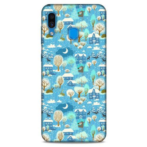 Samsung Galaxy A30 Kılıf Snowix (33) Hybrid Kılıf Mavi Beyaz