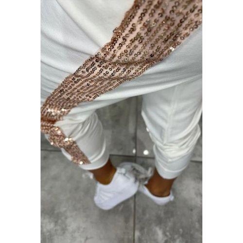 Kadın Uzun Kollu Kapşonlu Pulpayet Detay Viskon Iki Iplik Bluz Ve Pantolon Ikili Takım