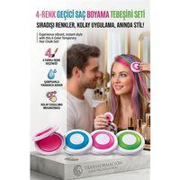 4'lü Set Geçici Saç Tebeşiri: Yıkanabilir Renkli Saç Boyası - Parti ve Festival için Anında Tarz 714662