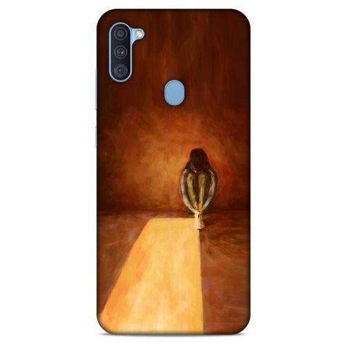 Samsung Galaxy A11 Kılıf Depresyon (47) Crystal Flex Kılıf Siyah Kırmızı