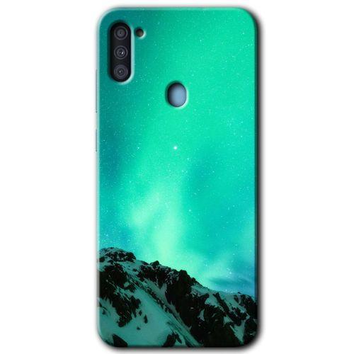 MRCİLETİSİM Samsung Galaxy A11 Kılıf Baskılı Kapak - Aurora + 5D Tam Kaplayan Cam